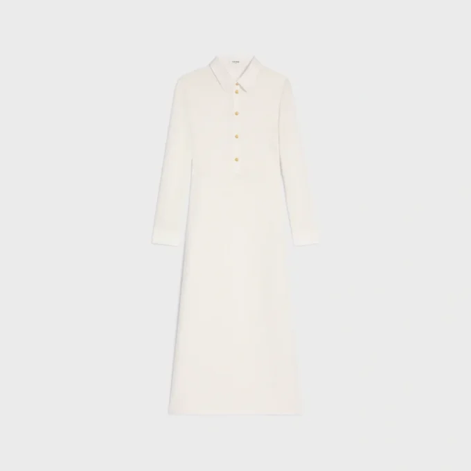 Midi Polo Dress in Crochet Cotton