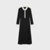 Midi Polo Dress in Viscose Georgette