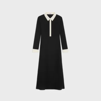 Midi Polo Dress in Viscose Georgette Midi Polo Dress in Viscose Georgette