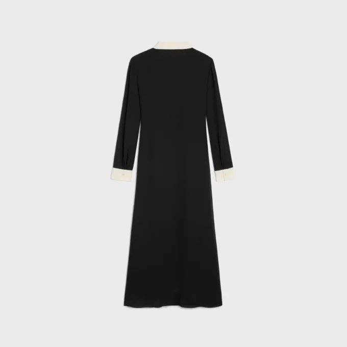 Midi Polo Dress in Viscose Georgette