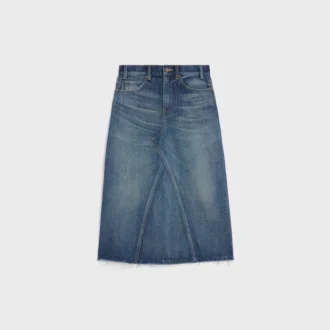 Midi Skirt in Dark Union Wash Denim Midi Skirt in Dark Union Wash Denim