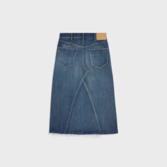 Midi Skirt in Dark Union Wash Denim Midi Skirt in Dark Union Wash Denim