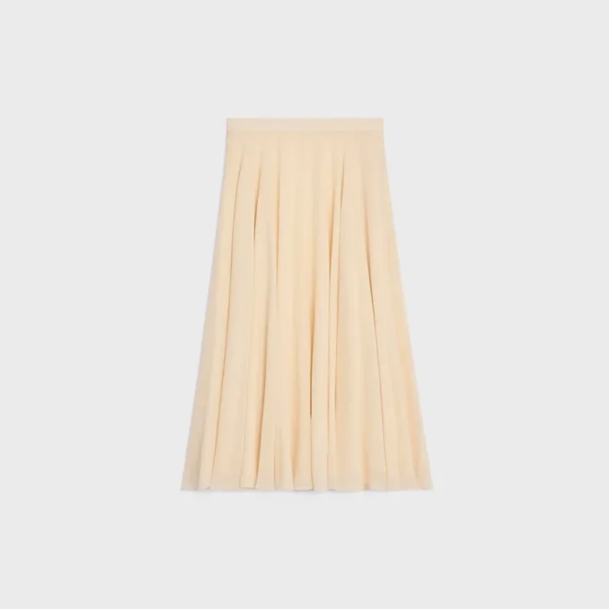 Midi Skirt in Silk Georgette