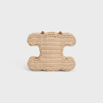 Minaudiare Triomphe in Wicker and Natural Calfskin