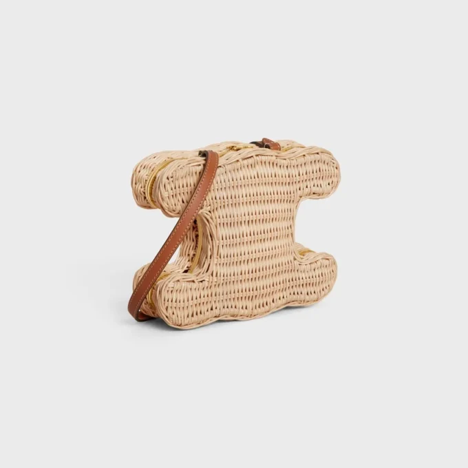 Minaudiare Triomphe in Wicker and Natural Calfskin