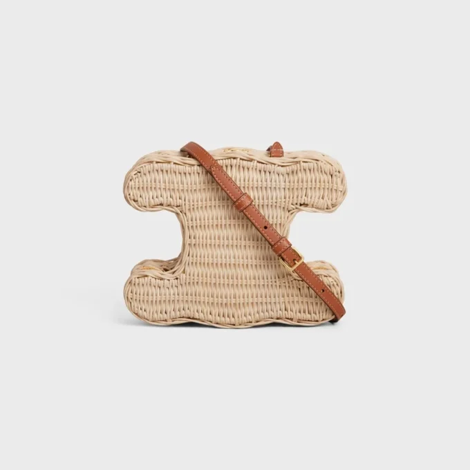 Minaudiare Triomphe in Wicker and Natural Calfskin