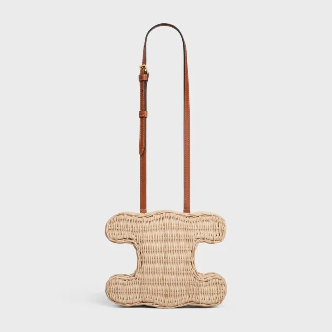 Minaudiare Triomphe in Wicker and Natural Calfskin