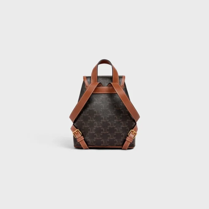 Mini Backpack Folco in Triomphe Canvas and Calfskin Mini Backpack Folco in Triomphe Canvas and Calfskin