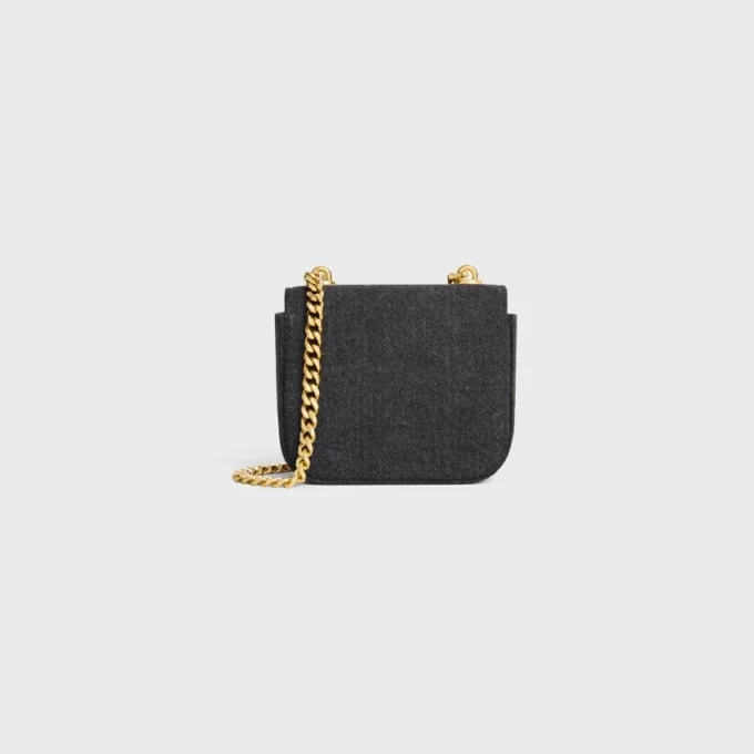 Mini Chain Claude in Denim & Calfskin