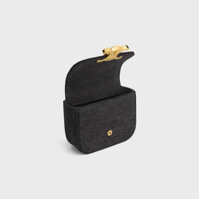 Mini Chain Claude in Denim & Calfskin