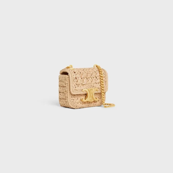 Mini Chain Claude in Raffia Effect Textile Mini Chain Claude in Raffia Effect Textile