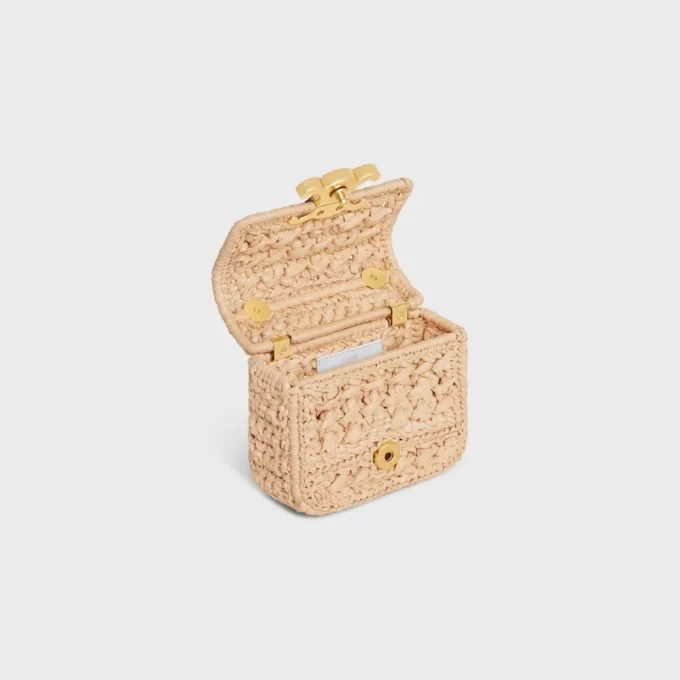 Mini Chain Claude in Raffia Effect Textile Mini Chain Claude in Raffia Effect Textile