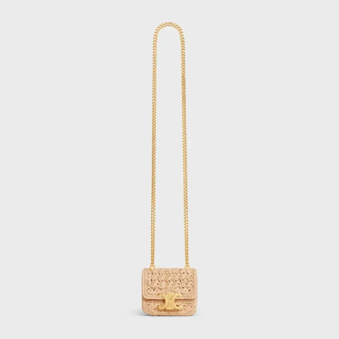 Mini Chain Claude in Raffia Effect Textile Mini Chain Claude in Raffia Effect Textile