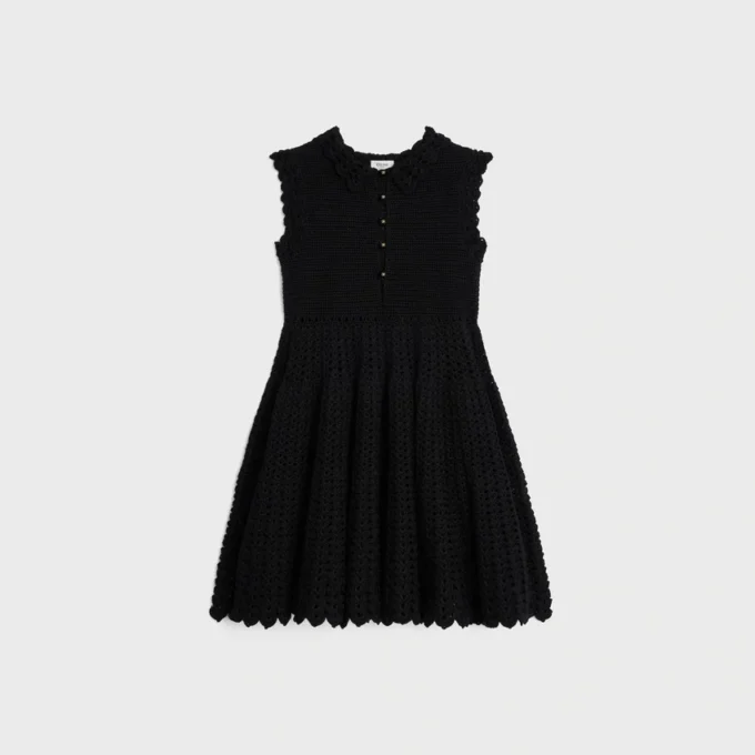 Mini Dress in Cotton Crochet Mini Dress in Cotton Crochet