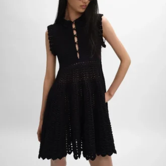 Mini Dress in Cotton Crochet