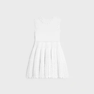 Mini Dress in Cotton Crochet