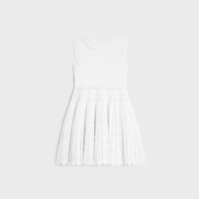 Mini Dress in Cotton Crochet Mini Dress in Cotton Crochet