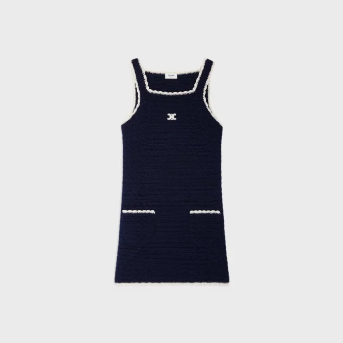 Mini Dress in Crocheted Cotton