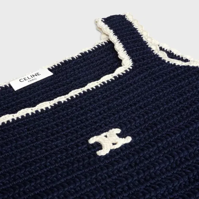 Mini Dress in Crocheted Cotton