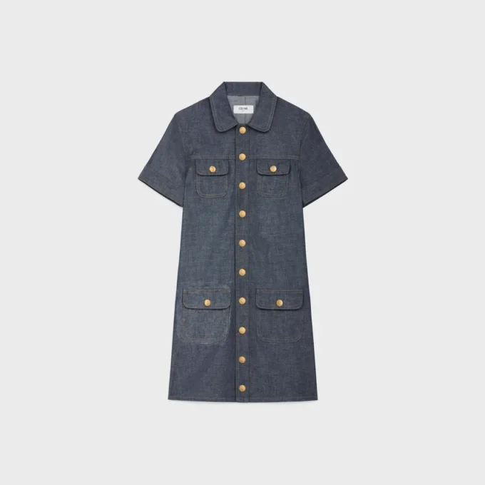 Mini Dress in Raw Wash Denim
