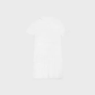Mini Dress with Embroidered Trims in Cotton Batiste