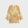 Mini Pleated Dress in Silk Georgette