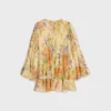 Mini Pleated Dress in Silk Georgette