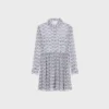 Mini Shirt Dress in Silk Crepon Mini Shirt Dress in Silk Crepon
