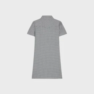 Mini Shirt Dress in Vichy Silk