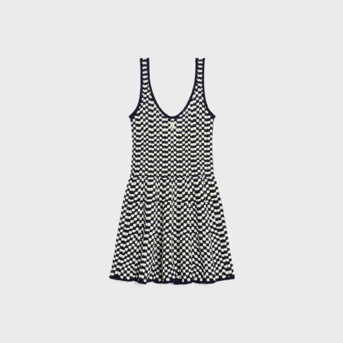 Mini Skater Dress in Crochet Cotton Mini Skater Dress in Crochet Cotton