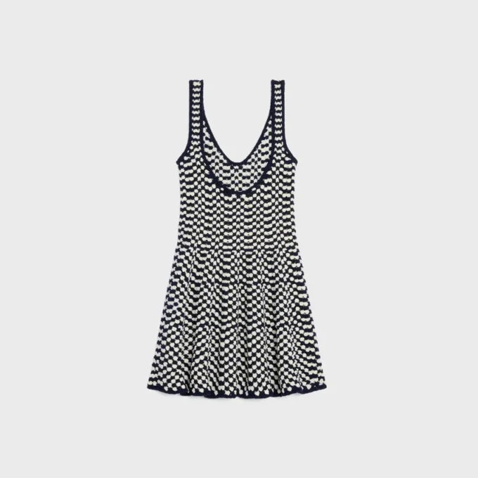 Mini Skater Dress in Crochet Cotton Mini Skater Dress in Crochet Cotton