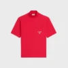 Mock Neck T-Shirt in Cotton Jersey Mock Neck T-Shirt in Cotton Jersey