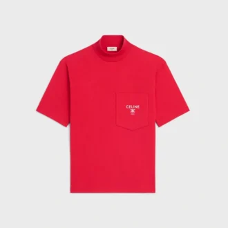 Mock Neck T-Shirt in Cotton Jersey