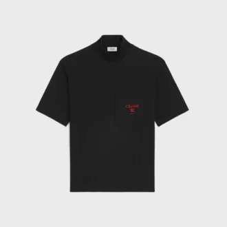 Mock Neck T-Shirt in Cotton Jersey