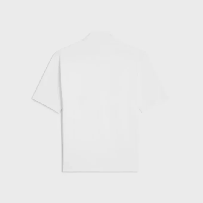 Mock Neck T-Shirt in Cotton Jersey Mock Neck T-Shirt in Cotton Jersey