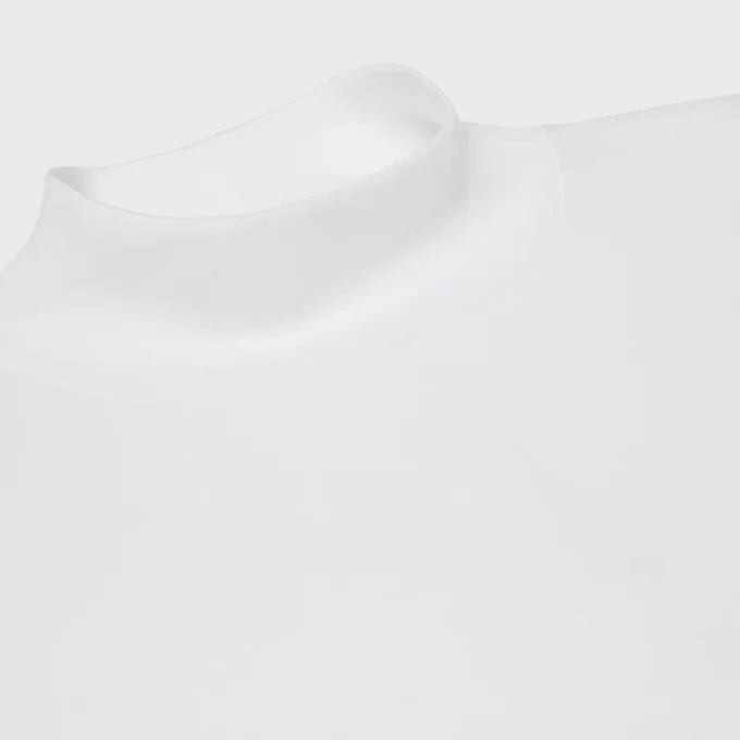 Mock Neck T-Shirt in Cotton Jersey Mock Neck T-Shirt in Cotton Jersey