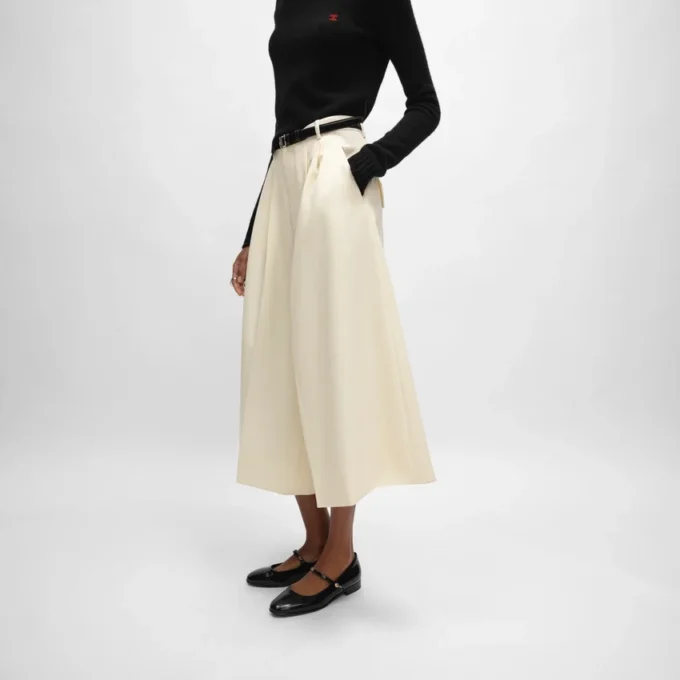 Montauk Cropped Trousers in Diagonal Wool Montauk Cropped Trousers in Diagonal Wool