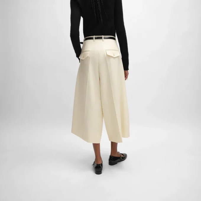 Montauk Cropped Trousers in Diagonal Wool Montauk Cropped Trousers in Diagonal Wool