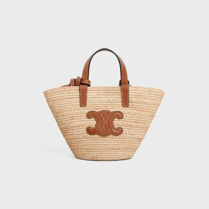 Nano Supple Celine Classic Panier in Raffia and Calfskin Nano Supple Celine Classic Panier in Raffia and Calfskin
