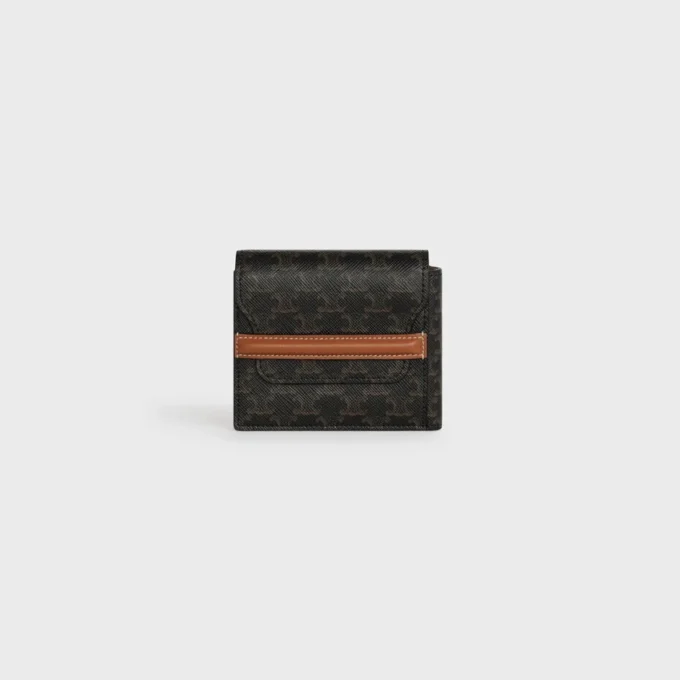 Origami Card Holder in Triomphe Canvas and Lambskin Origami Card Holder in Triomphe Canvas and Lambskin