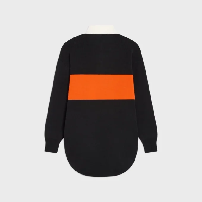 Oversized Polo Sweater in Wool