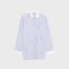 Oversized Shirt in Striped Chambray Cotton Oversized Shirt in Striped Chambray Cotton