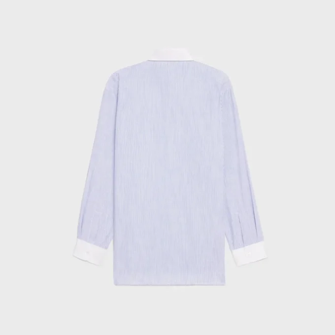 Oversized Shirt in Striped Chambray Cotton Oversized Shirt in Striped Chambray Cotton