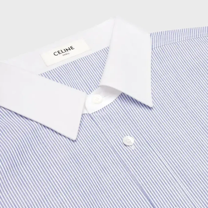 Oversized Shirt in Striped Chambray Cotton Oversized Shirt in Striped Chambray Cotton