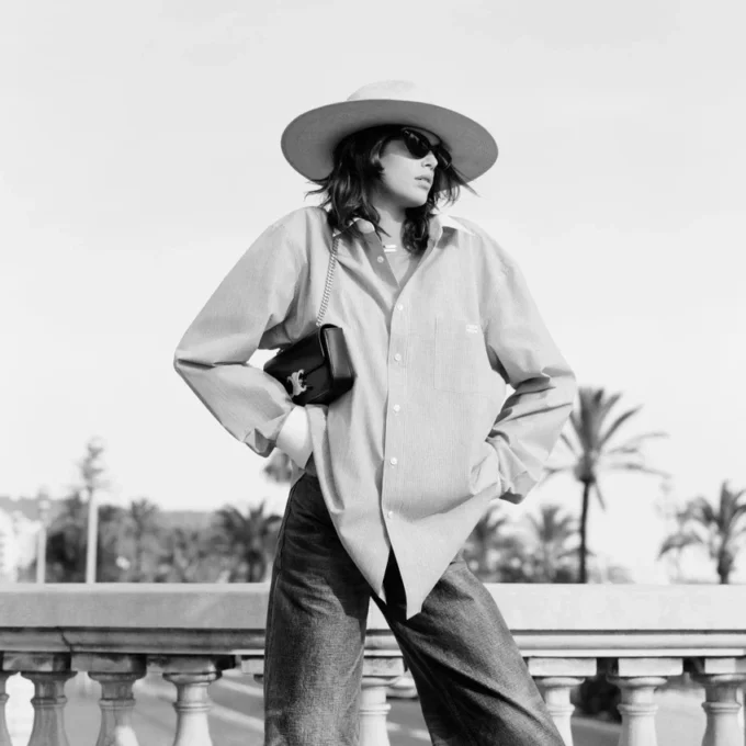 Oversized Shirt in Striped Chambray Cotton Oversized Shirt in Striped Chambray Cotton
