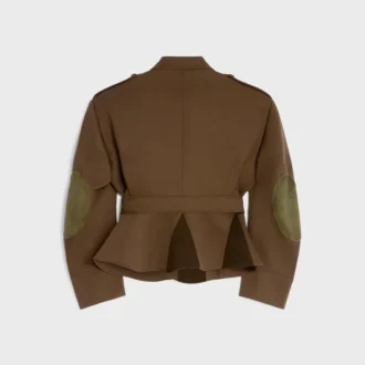 Peplum Jacket in Diagonal Wool