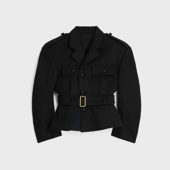 Peplum Jacket in Wool Gabardine Peplum Jacket in Wool Gabardine