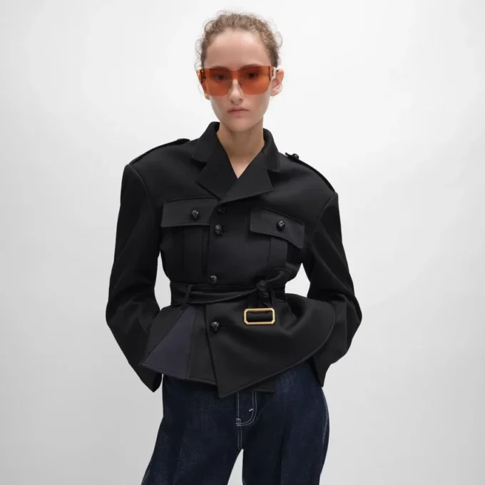 Peplum Jacket in Wool Gabardine Peplum Jacket in Wool Gabardine