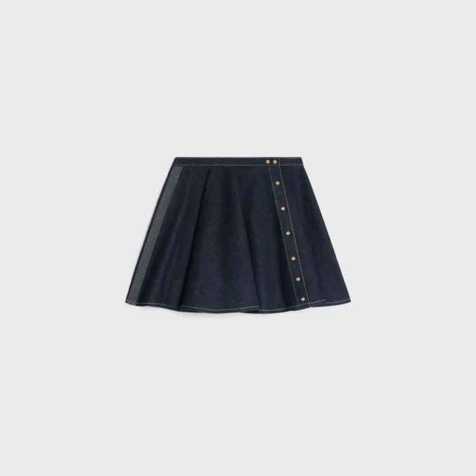 Peplum Skirt in Lightweight Cotton Denim Peplum Skirt in Lightweight Cotton Denim