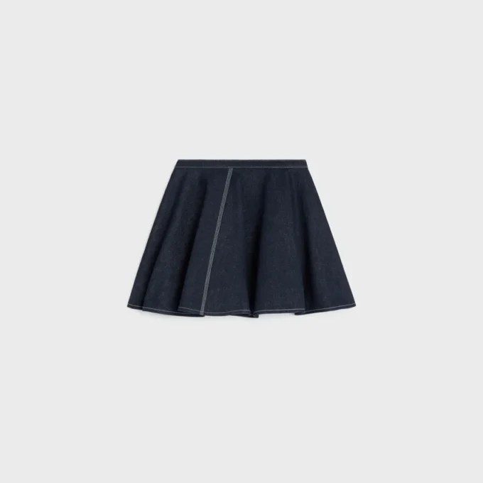 Peplum Skirt in Lightweight Cotton Denim Peplum Skirt in Lightweight Cotton Denim